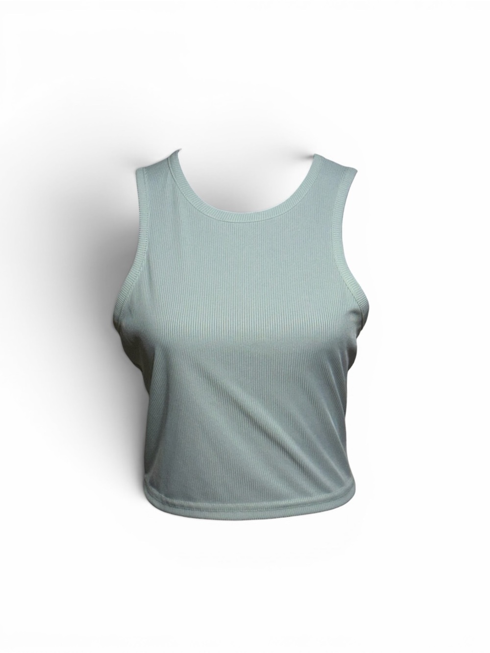 PrettyLittleThing Sage Ribbed Crop Tank